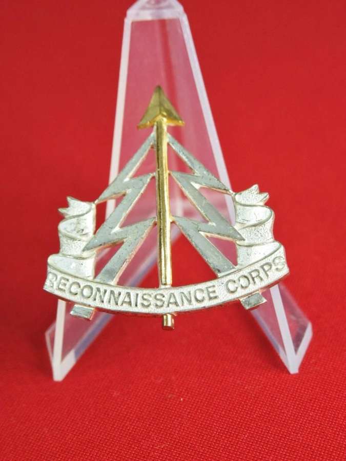 Reconnaissance Corps Officer's Beret Badge in silvered white  and gild