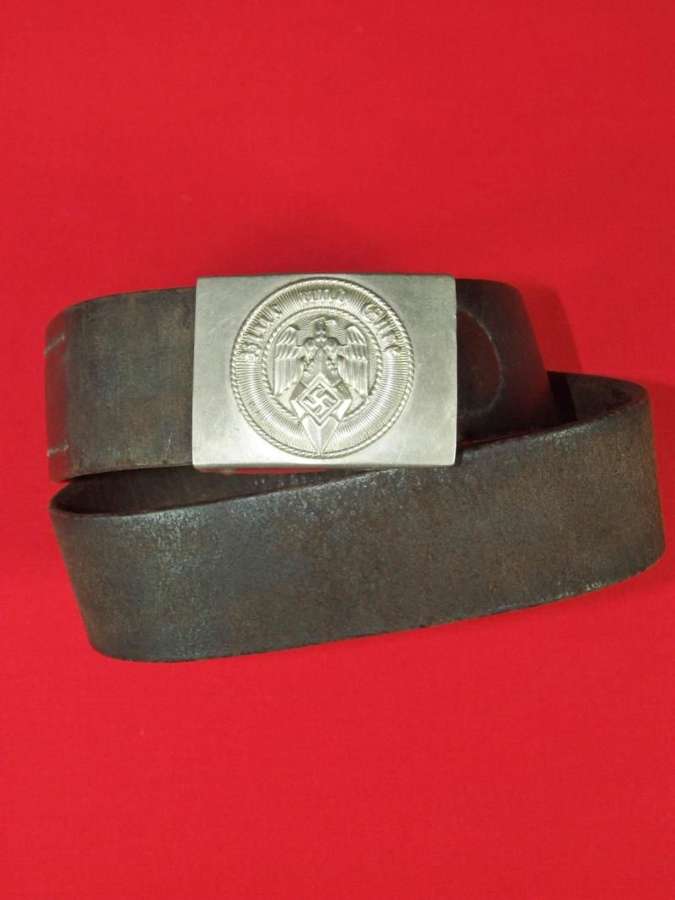 Hitler Youth Belt with Nickel Silver Buckle by F.W. Assmann & SÃ¶hne