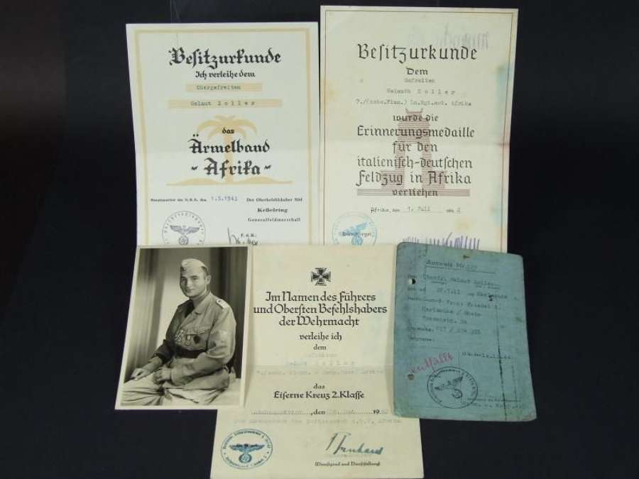 Luftwaffe North African award Document Group