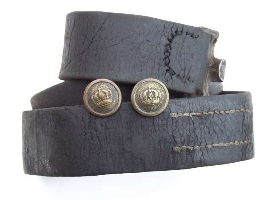 Imperial German Leather Belt With Belt Support Buttons