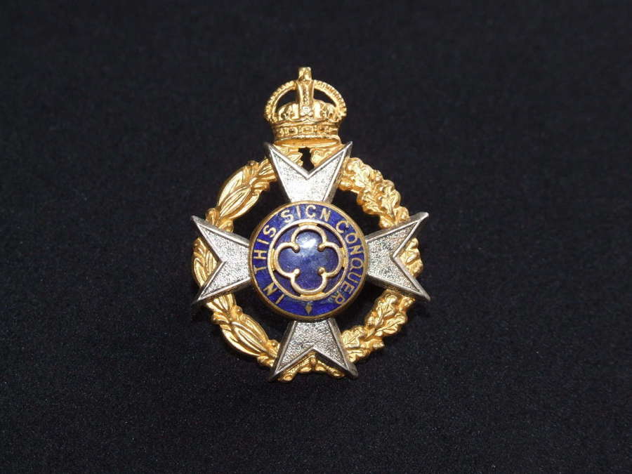 Army Chaplain's King's Crown Cap Badge by Gaunt