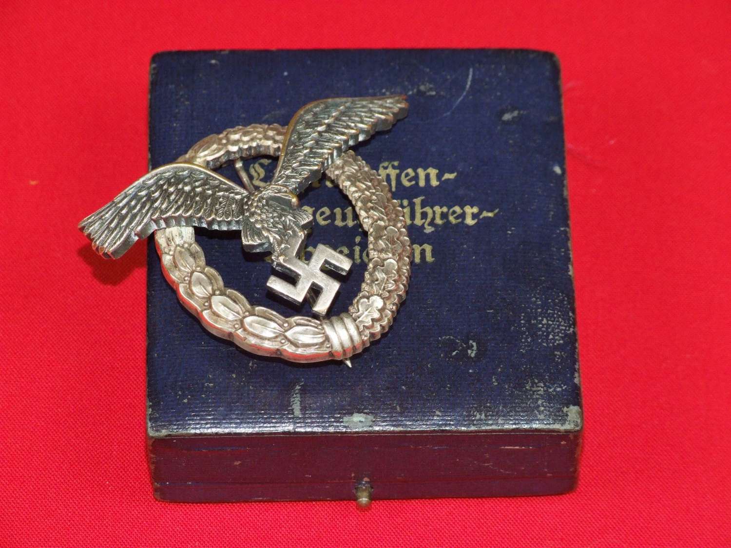 Cased Luftwaffe Pilot's Badge in Tombak by B&N L