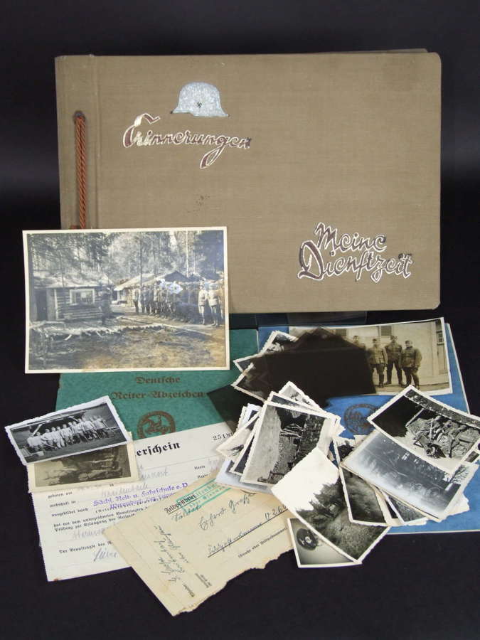 WW11 German Artillery Horseman's Photo Album and Award Documents