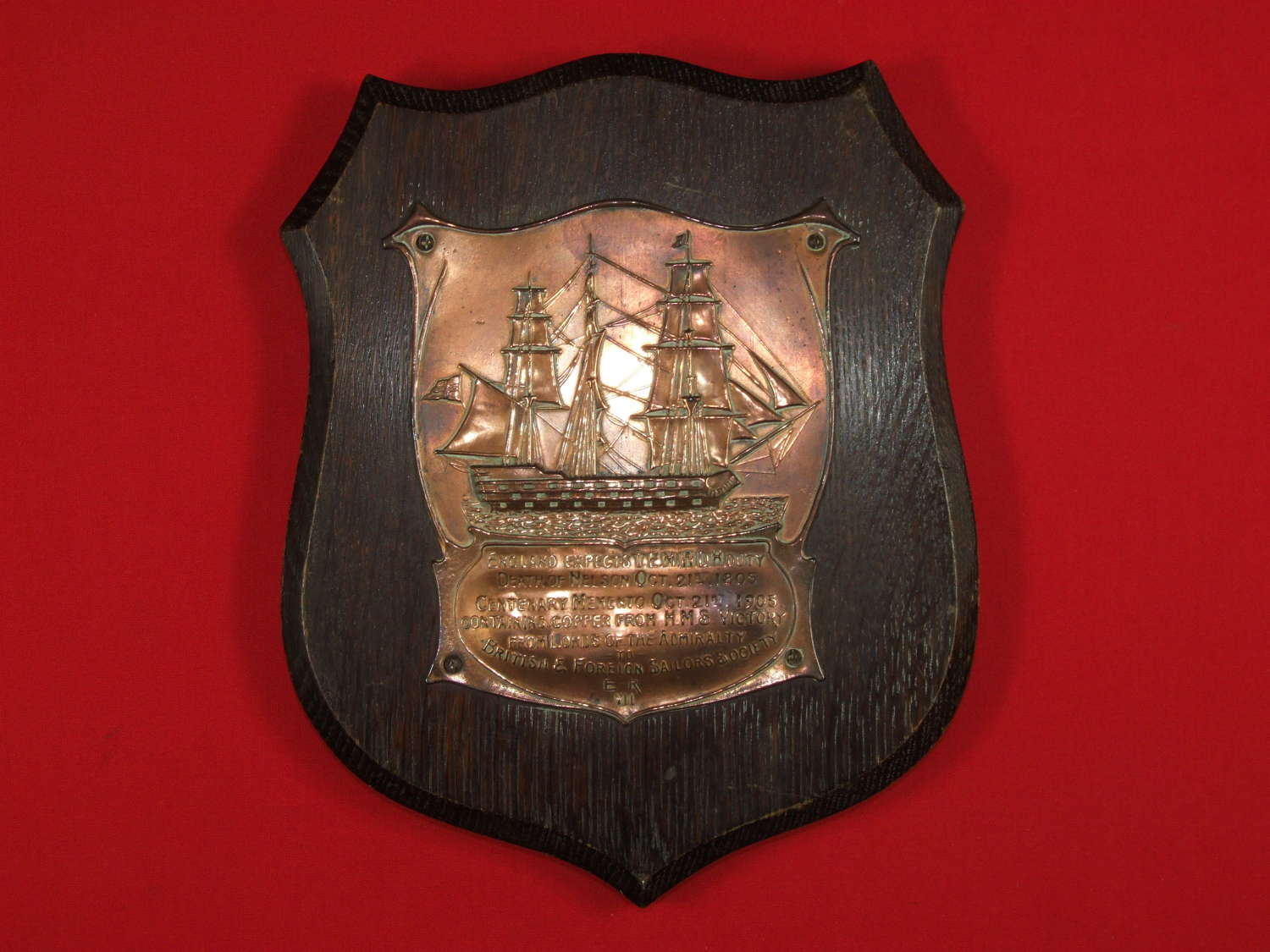 1905 Memento of the Death of Nelson made with Copper from HMS Victory
