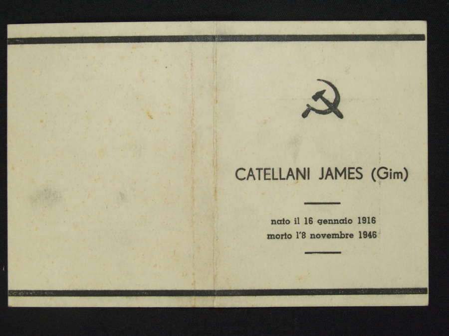 Italian Communist Partisan Death Card. Post War Issued