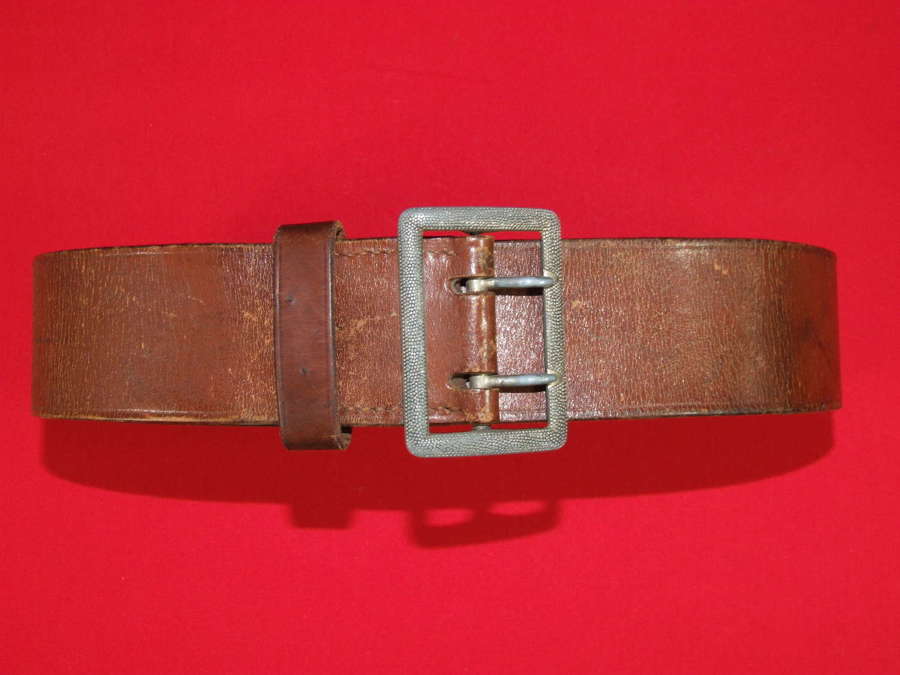 German Officer's Brown Leather Claw Belt