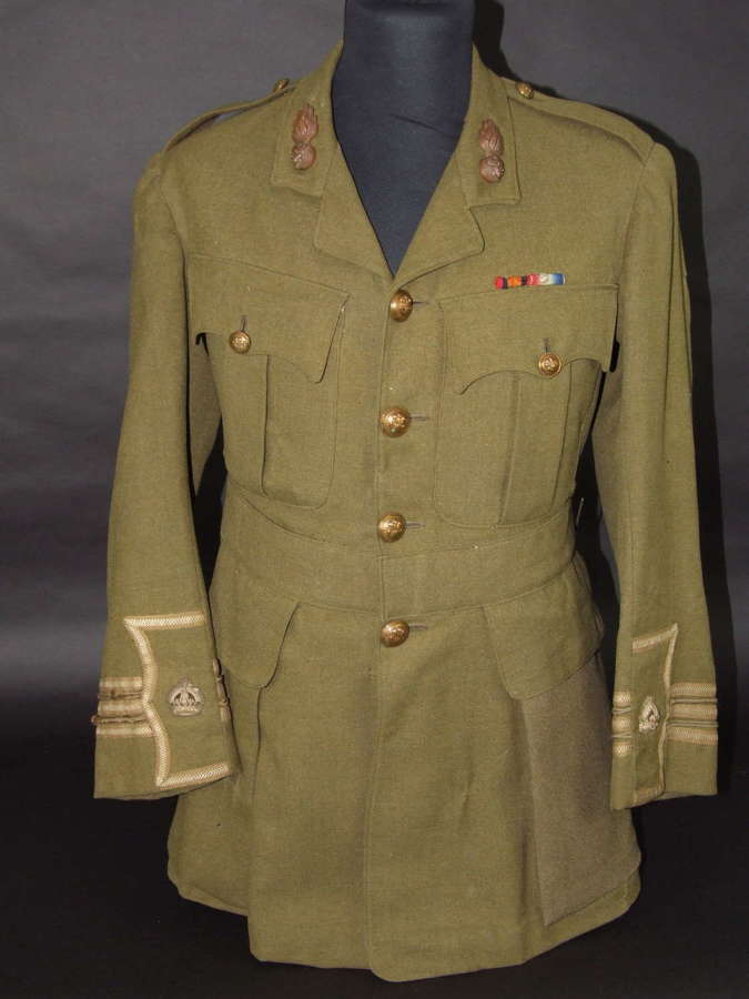 WW1 British Officer’s Cuff Rank Tunic to the Royal Welsh Fusiliers