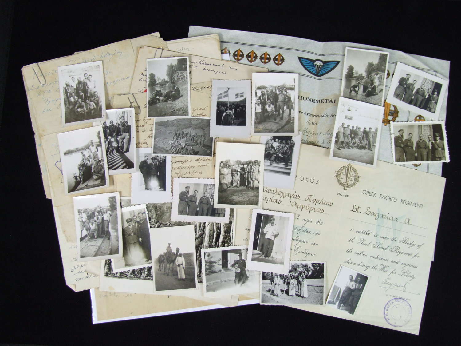 A collection of Photographs and Documents to the Greek Sacred Regiment