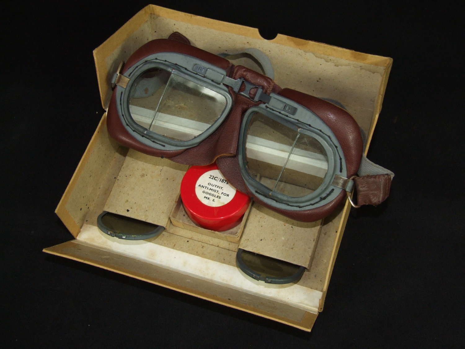 RAF MkV111 Goggles in AM Box,with Spare Tinted Lenses & Kit