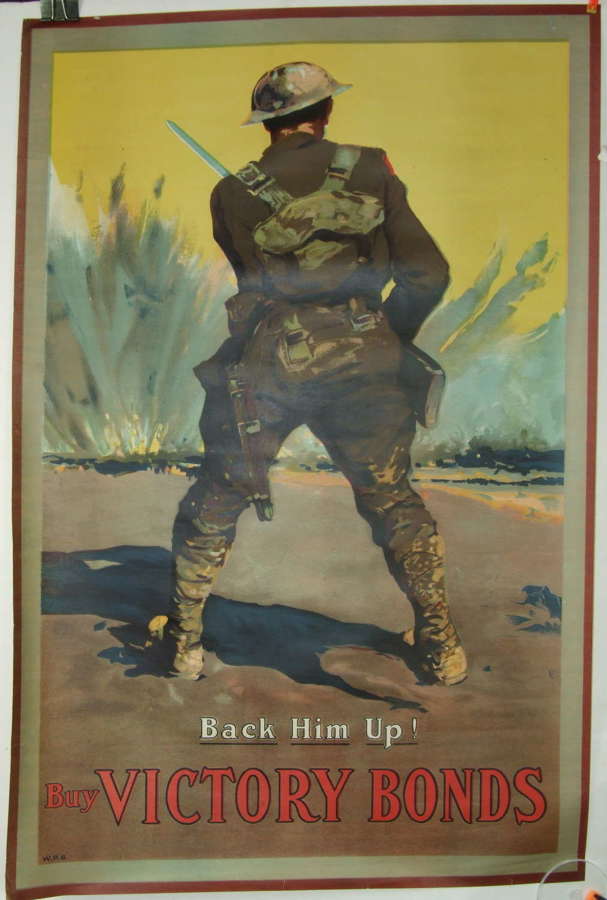 Original WW1 Poster - Back Him Up - Buy War Bonds