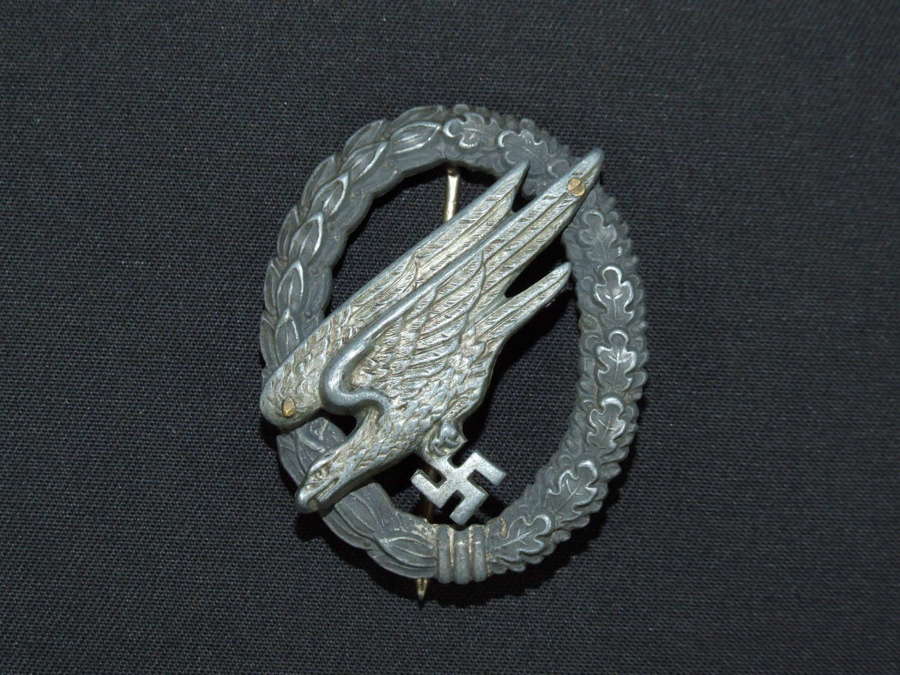 Fallschirmjager Qualification Badge in Zinc