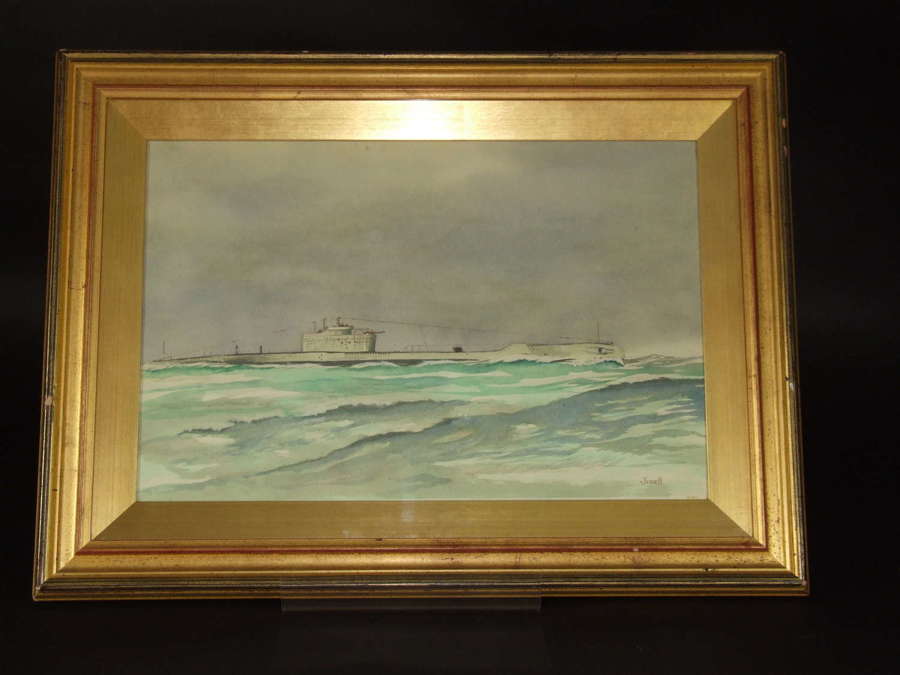 Original Watercolour Wartime HMS Trespasser