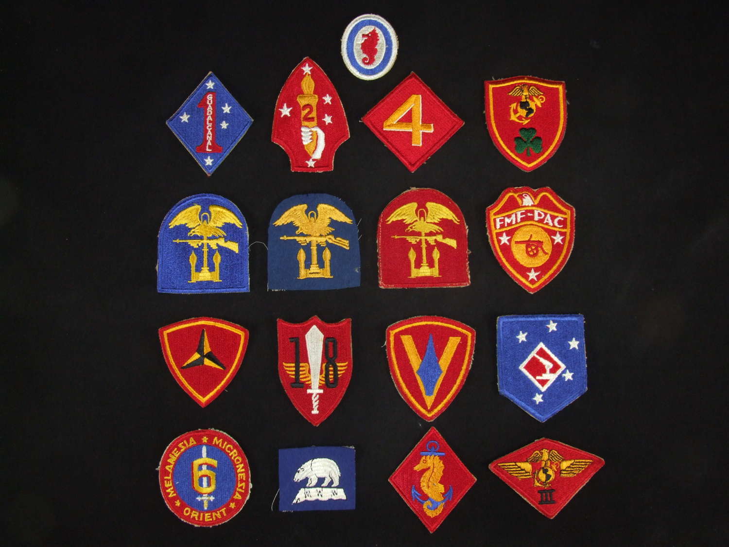 17 US Marine and Amphibious Units Patches