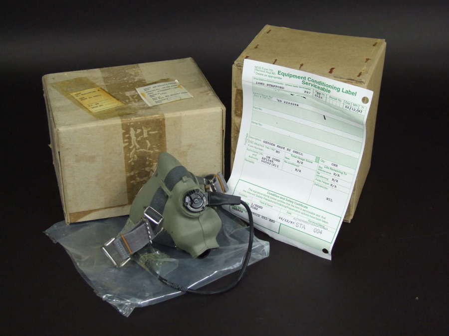 1985 RAF H2 Oxygen Mask. Boxed, Unisssued