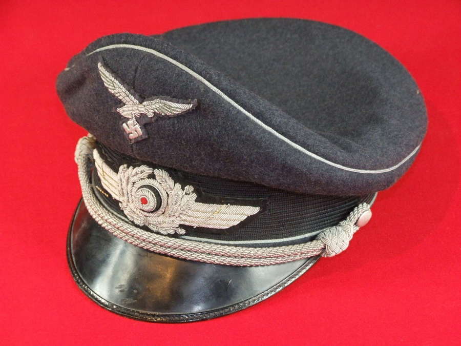 Late War Luftwaffe Officer's peaked or Visor Cap
