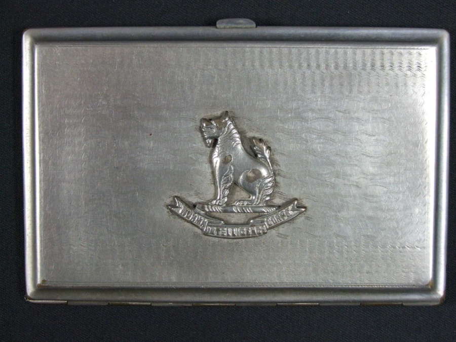 Burma Intelligence Corps Cigarette Case with Rare Cap Badge