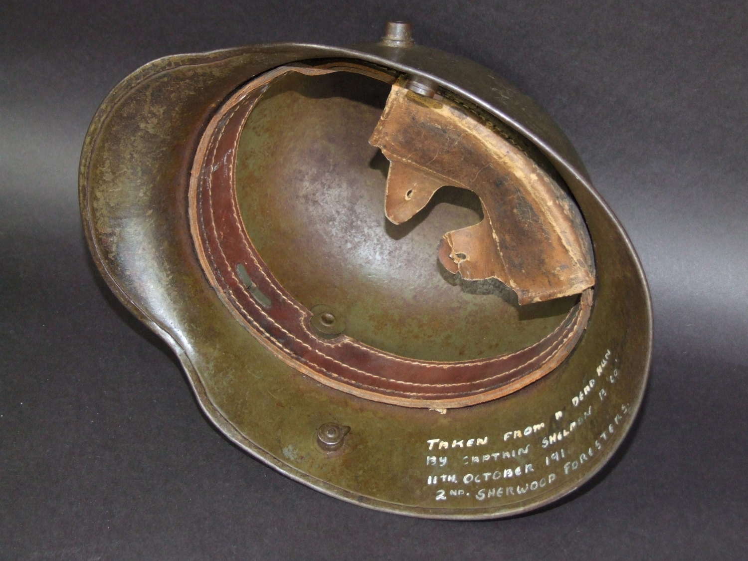 Souvenired WW1 German M16 Helmet with Inscription