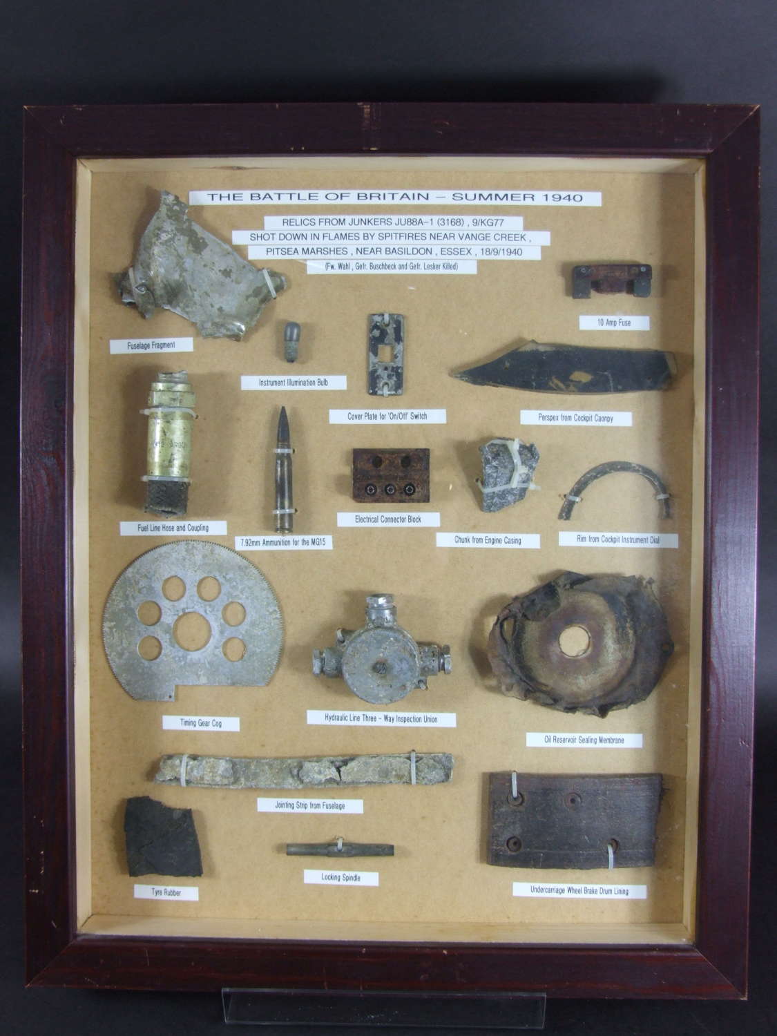 JU88 Battle of Britain Wreck Recovered Items