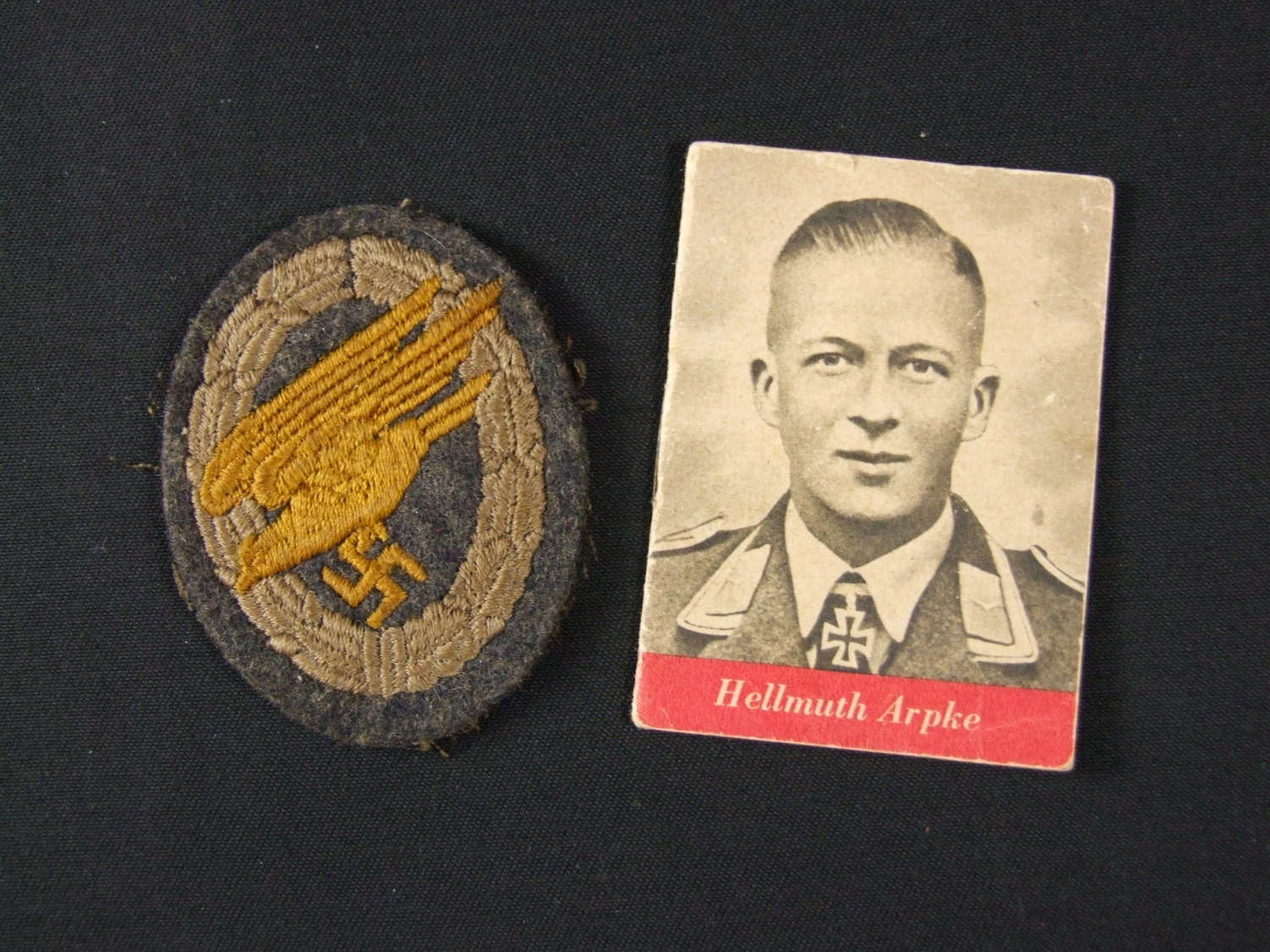 Luftwaffe Fallschirmjager Qualification Badge with Patriotic Booklet