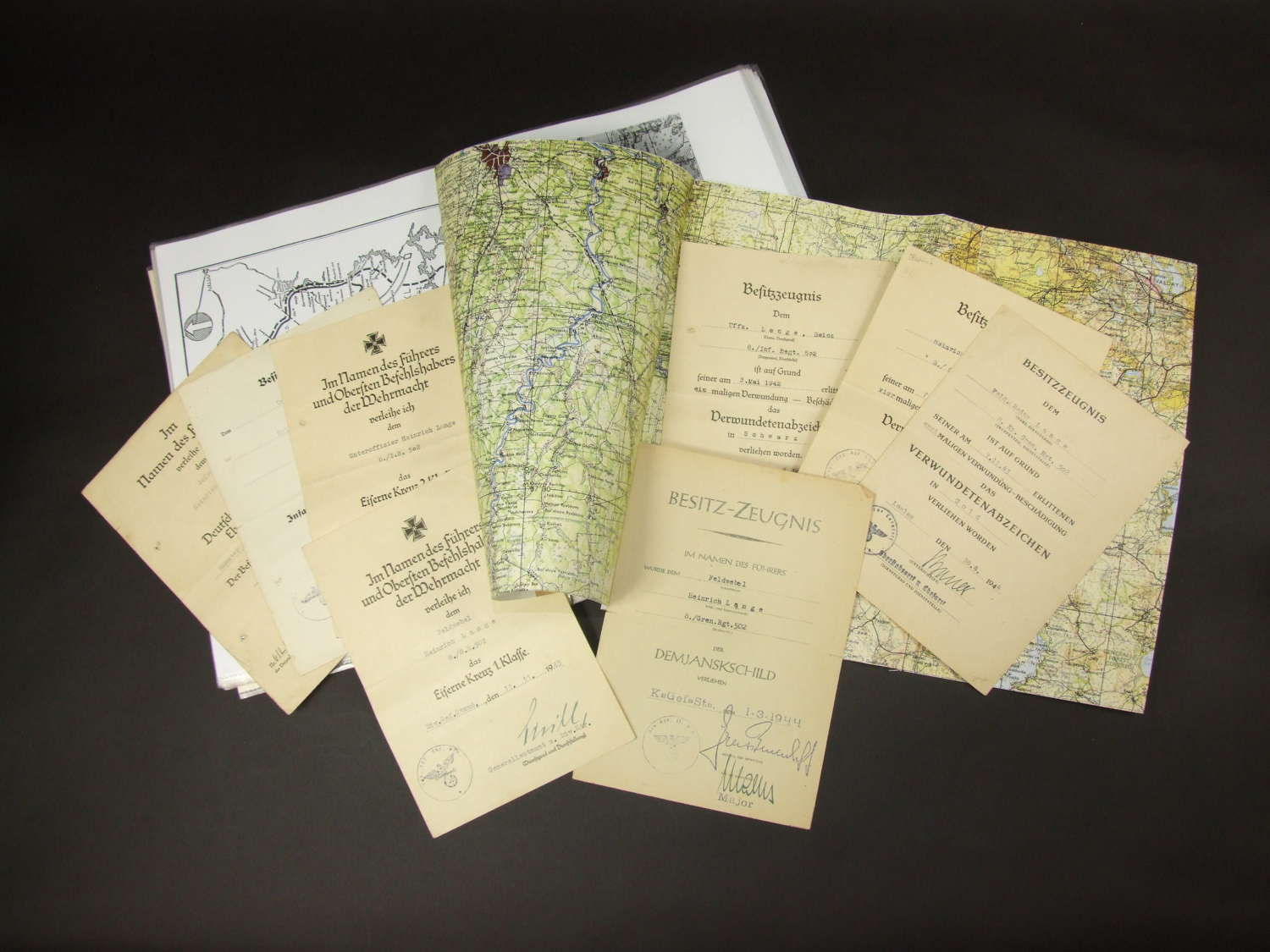 Significant Collection of 8 German Award Certificates with Research