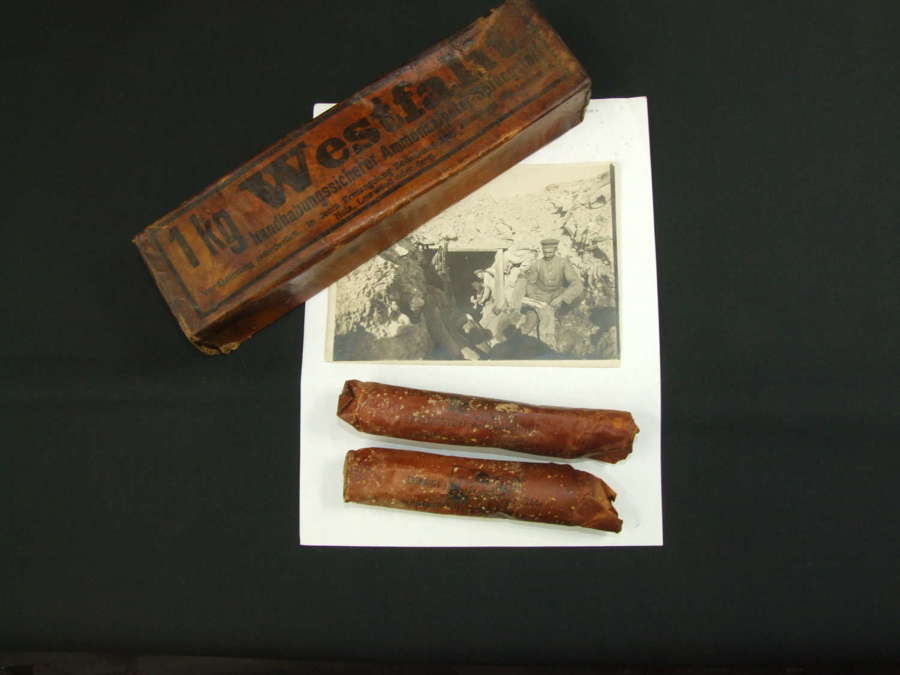 WW1 German Tunneller's Explosive Charge Covers & period Image