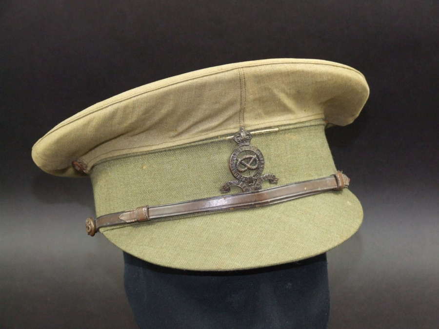 WW1 Officer's Service Dress Forage Cap with Cover. Staffs. Yeomanry