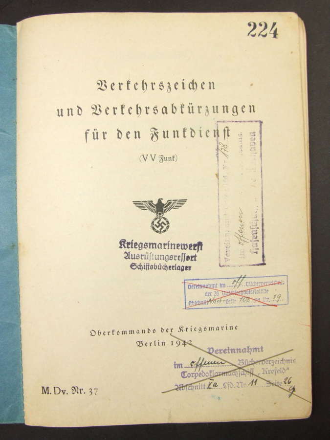 U-Boat Code Booklet 1942