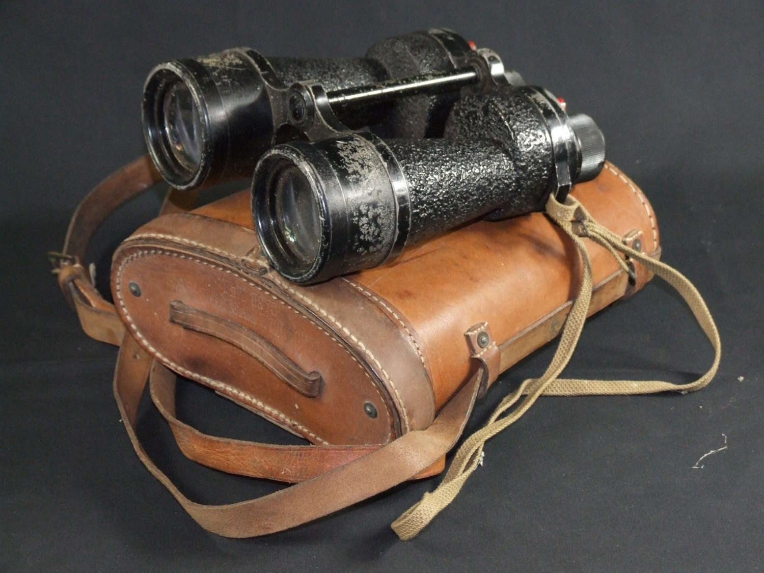 British No V Binoculars. 1944 Dated with Matching Case