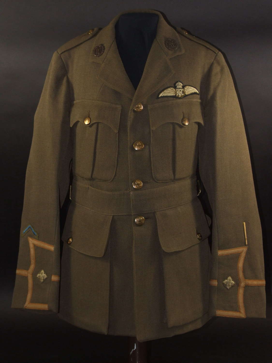 WW1 RFC Pilot’s Cuff Rank Tunic with Provenance