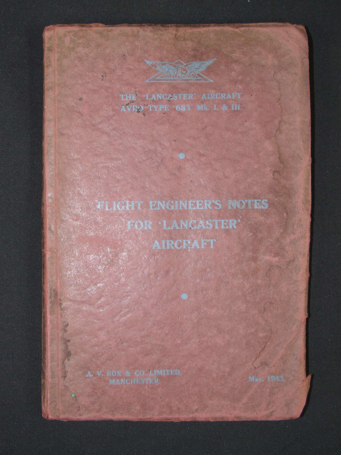 Lancaster Flight Engineer Notes to Gallantry Award Winner