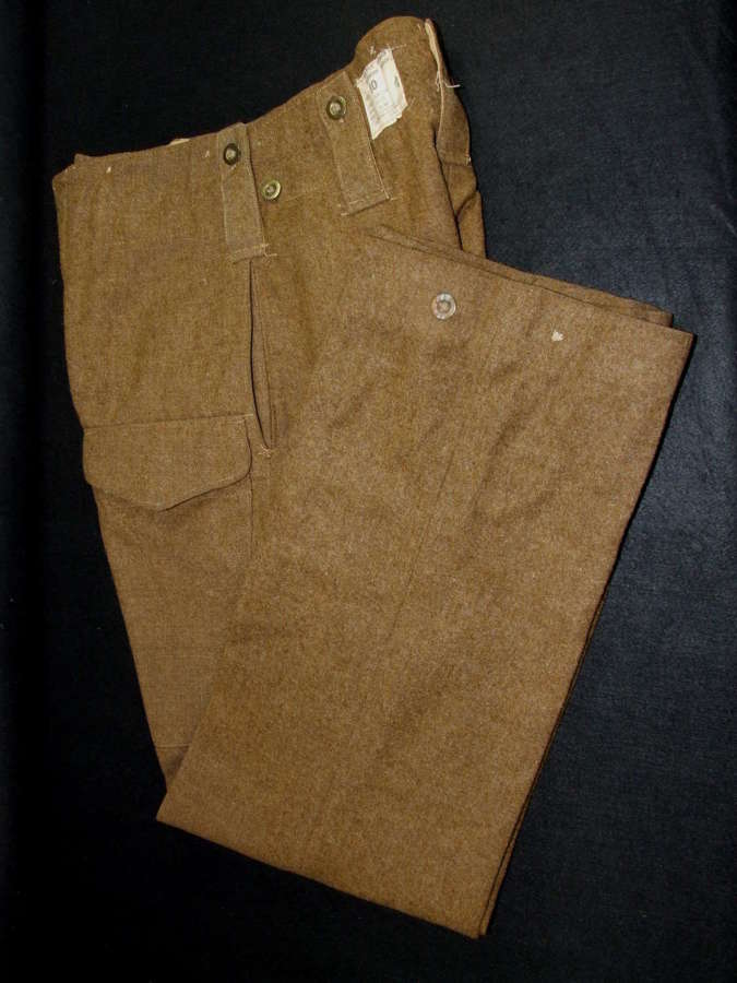 1940 Dated British 37 Pattern Battle Dress Trousers