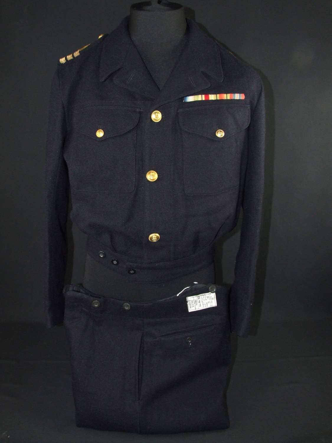 1944 Dated Admiralty Officer's Working Dress Bouse & Trousers Size 10