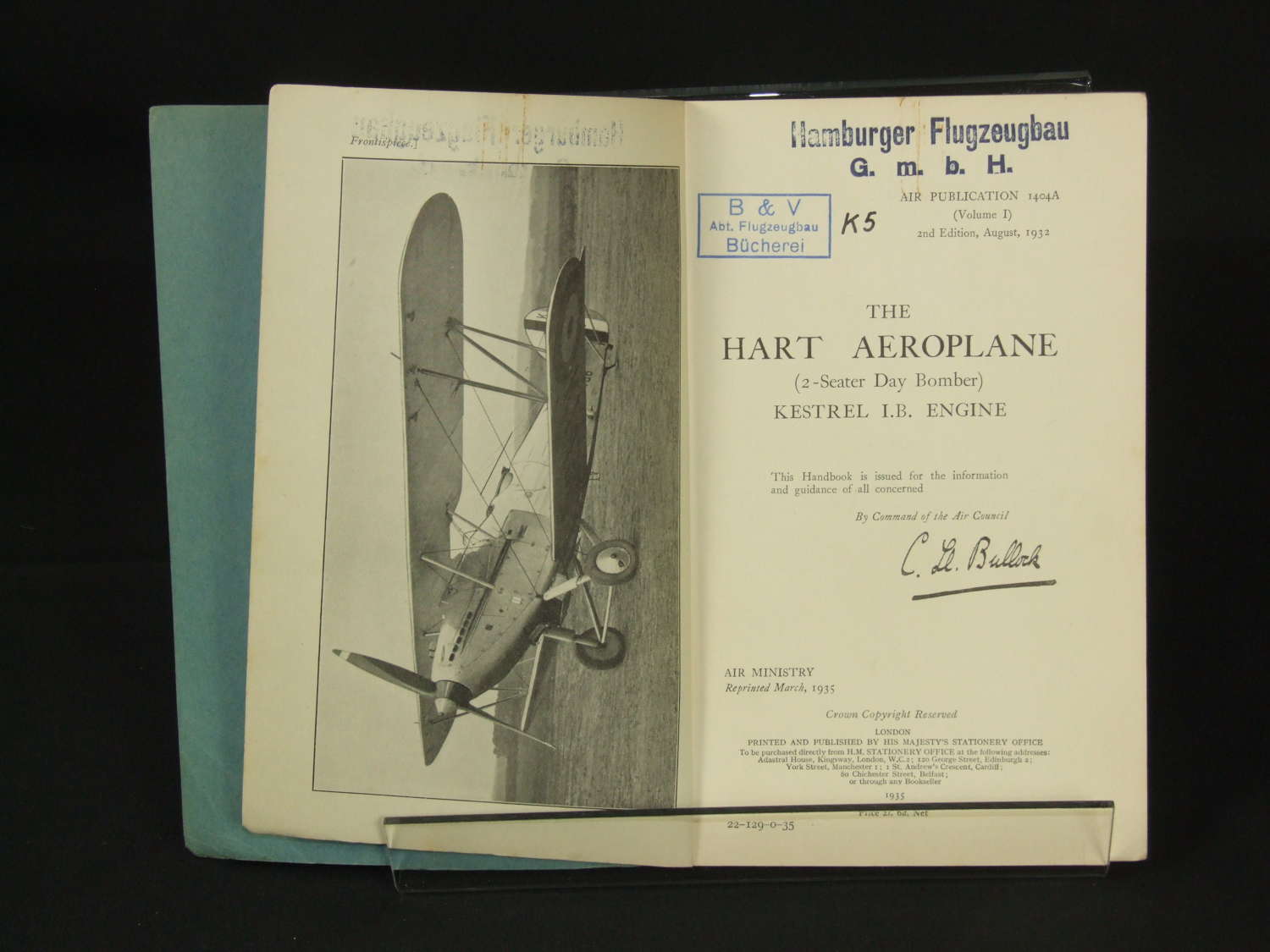 1935 Original Copy of AP1404a - Hart Aeroplane, In German Hands.