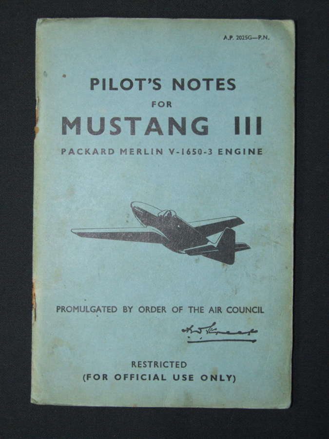 Original Wartime Published Mustang 111 Pilot's Notes