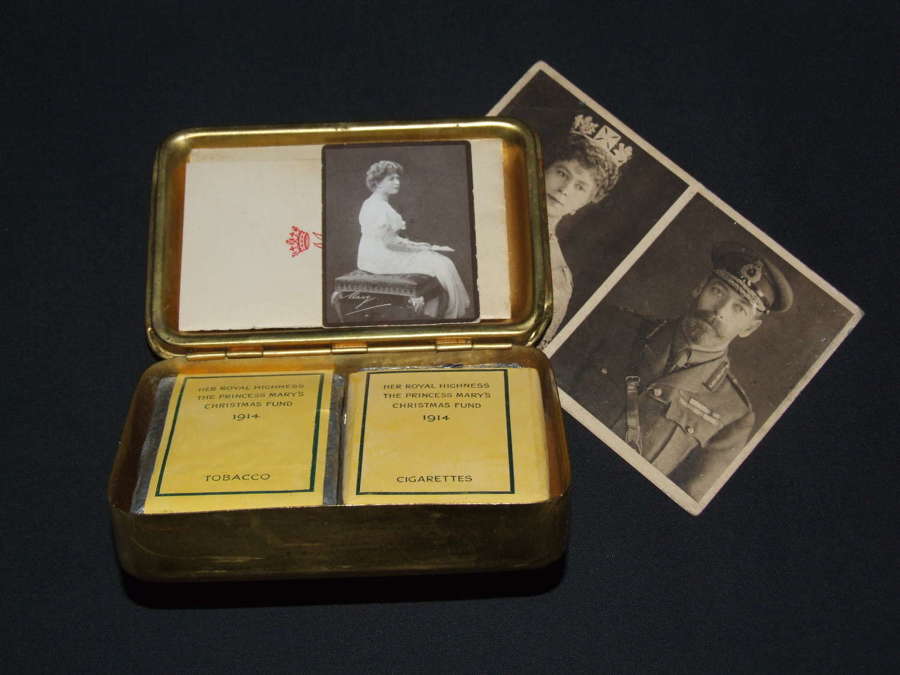A Princess Mary 1914 Christmas Gift Fund Box with Contents.