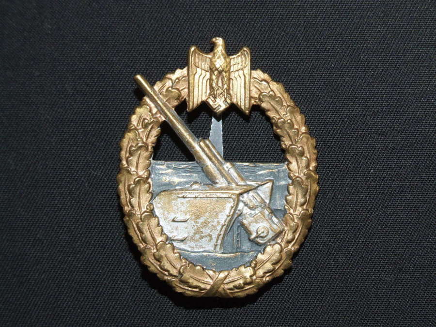 Kriegsmarine Coastal Artillery badge by Juncker