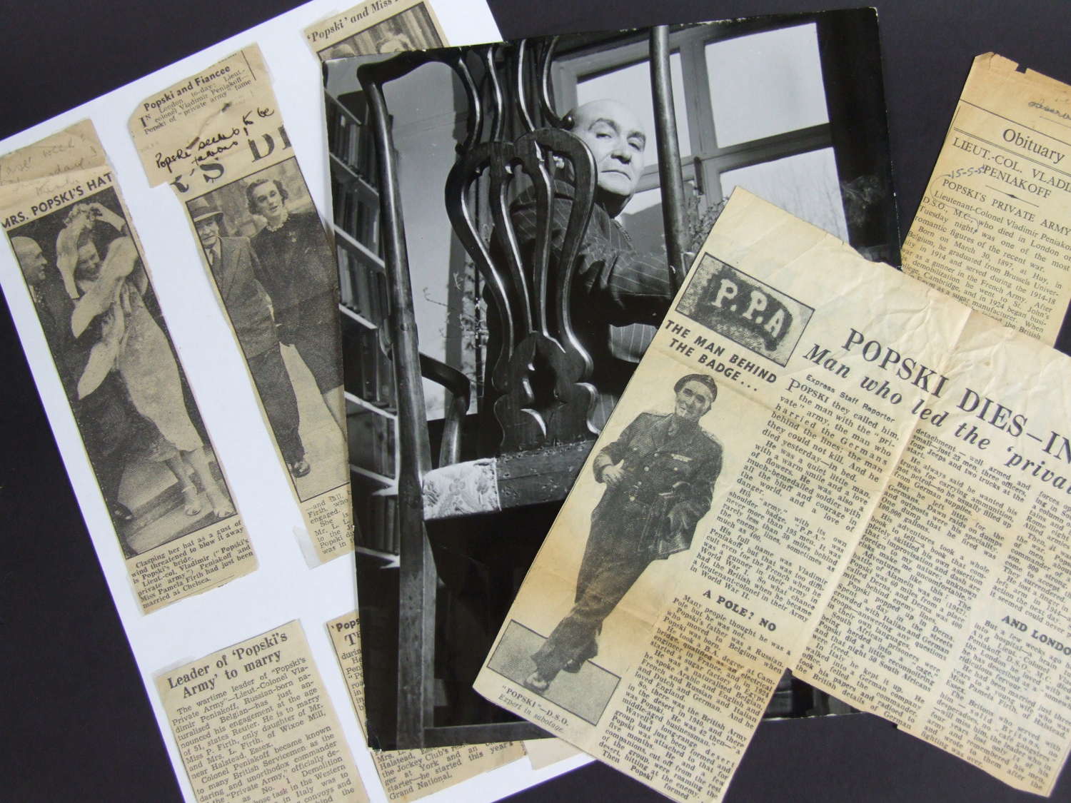 Press Release Photograph and Newspaper Cuttings, Popski's Private Army