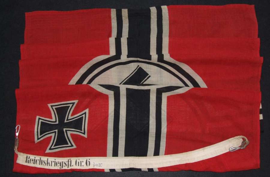 An impressive Kriegsmarine Reichskrieigsflagge size 6 (100 x 170cms) i