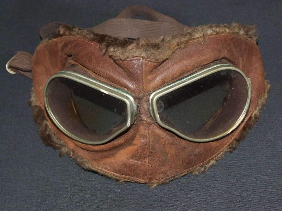 WW1 Period Privately Purchased Flying Goggles Mask