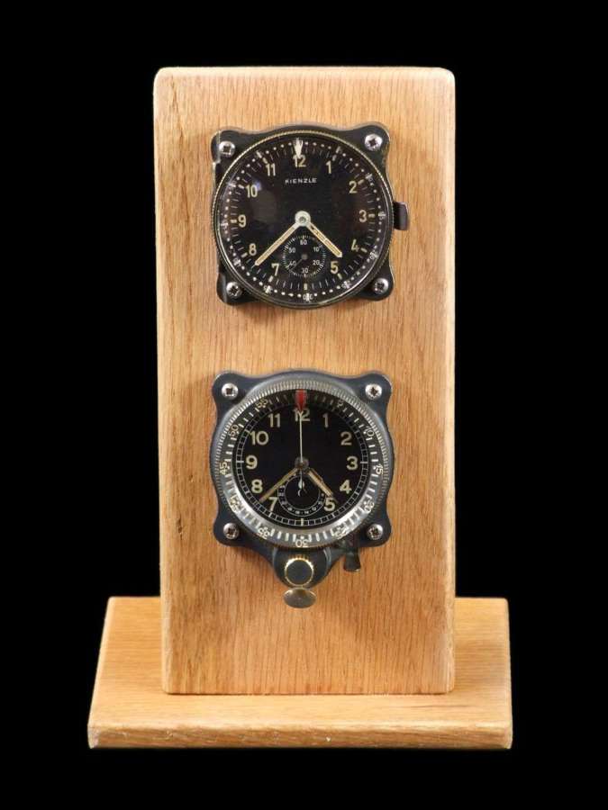 Two Display Mounted Luftwaffe Cockpit Clocks