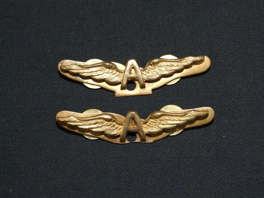 WWI Royal Naval Air Service Attached Officer’s RNAS “A” Cuff Wings.