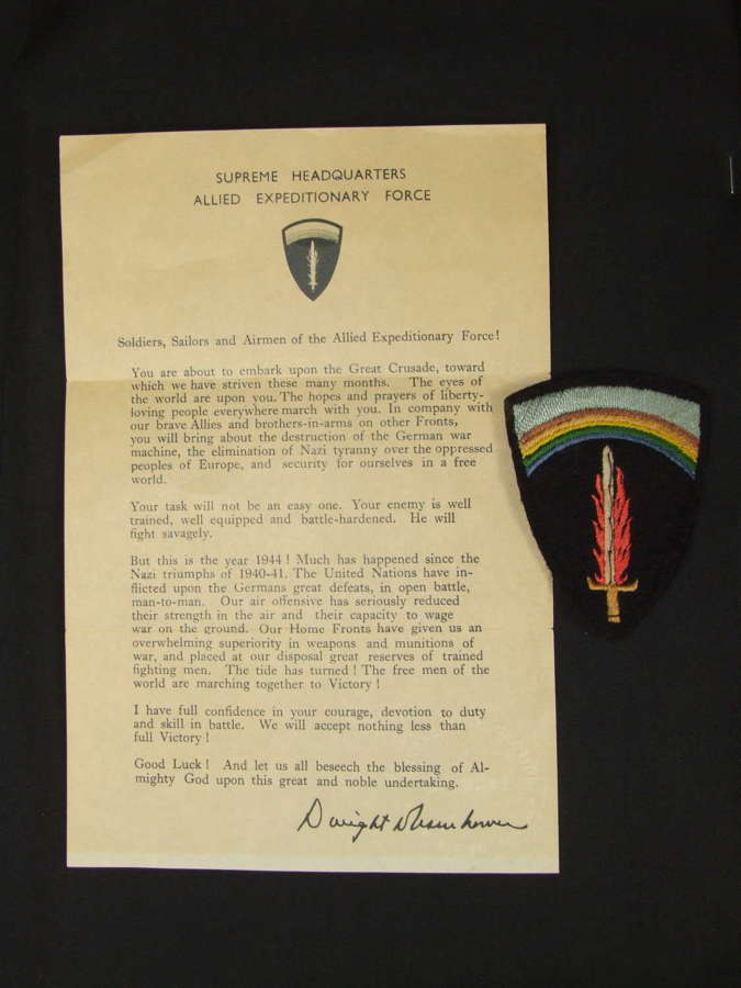 Eisenhower's D Day Letter with Rare Document Stamp