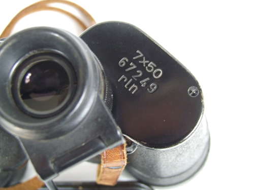 Zeiss Kriegsmarine 7x50 Binoculars with Hinged Eyecups and Case