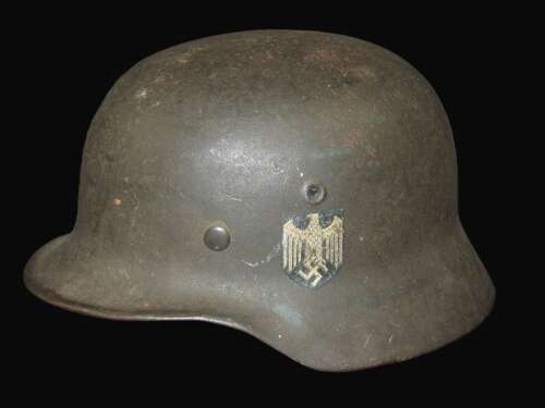 SD Heer M40 Helmet with History, KIA with Nr 2 Commando Albania + Commando Signatures