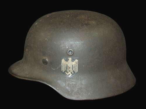 SD Heer M40 Helmet with History, KIA with Nr 2 Commando Albania + Commando Signatures