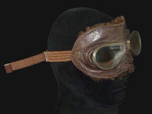 WW1 Period Flying Goggles with Later MkVa Goggles Headband.
