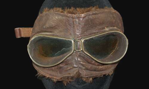 WW1 Period Flying Goggles with Later MkVa Goggles Headband.