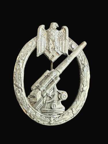 Army Flak Badge in Zinc by an Unknown Maker