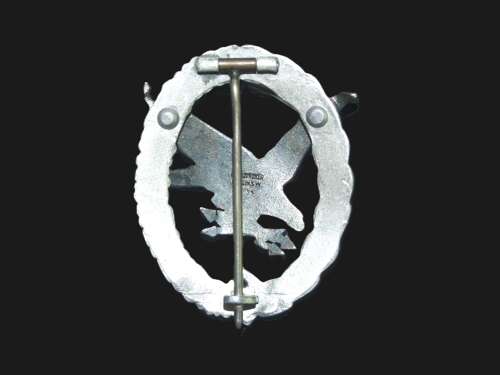 Aluminium Luftwaffe Radio Operator/ Air Gunner Badge. Juncker J2