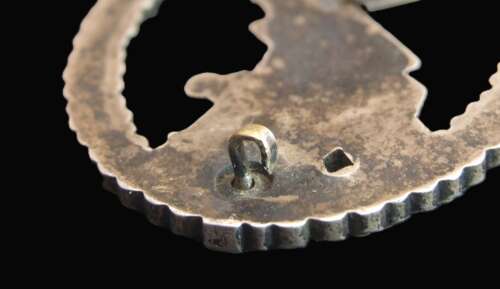 Luftwaffe Flak Badge in Nickel Silver. Ball Hinge
